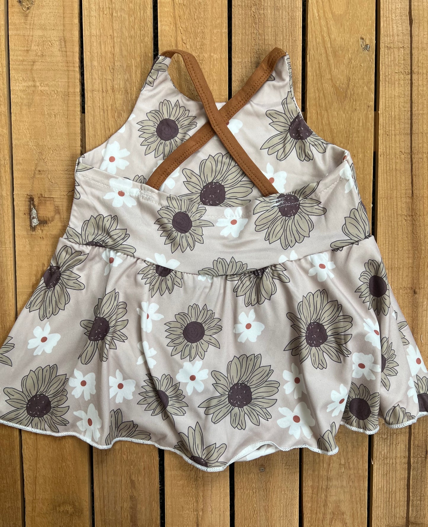 Criss Cross Strap Flower Print Dress