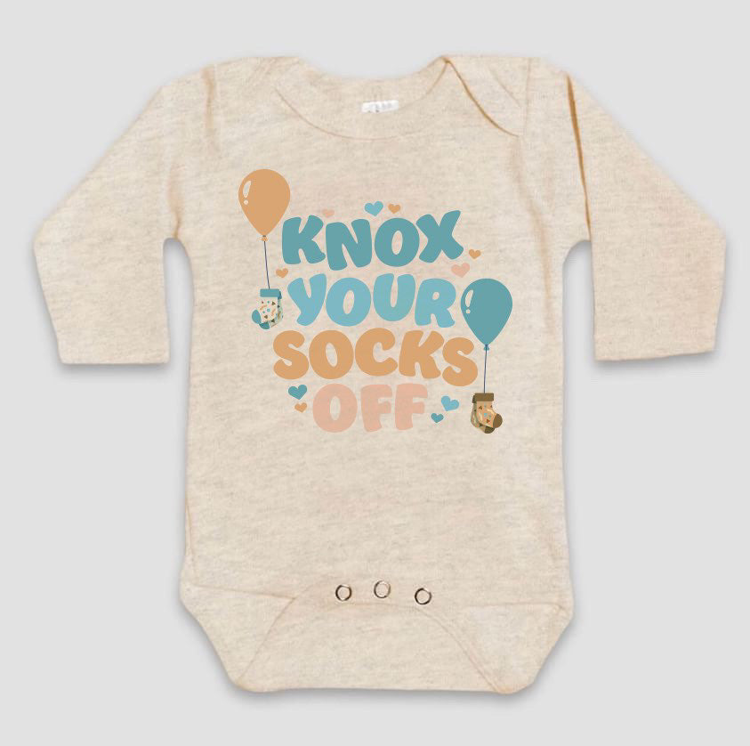 Knox Your Socks Off Long Sleeve Onesie Preorder