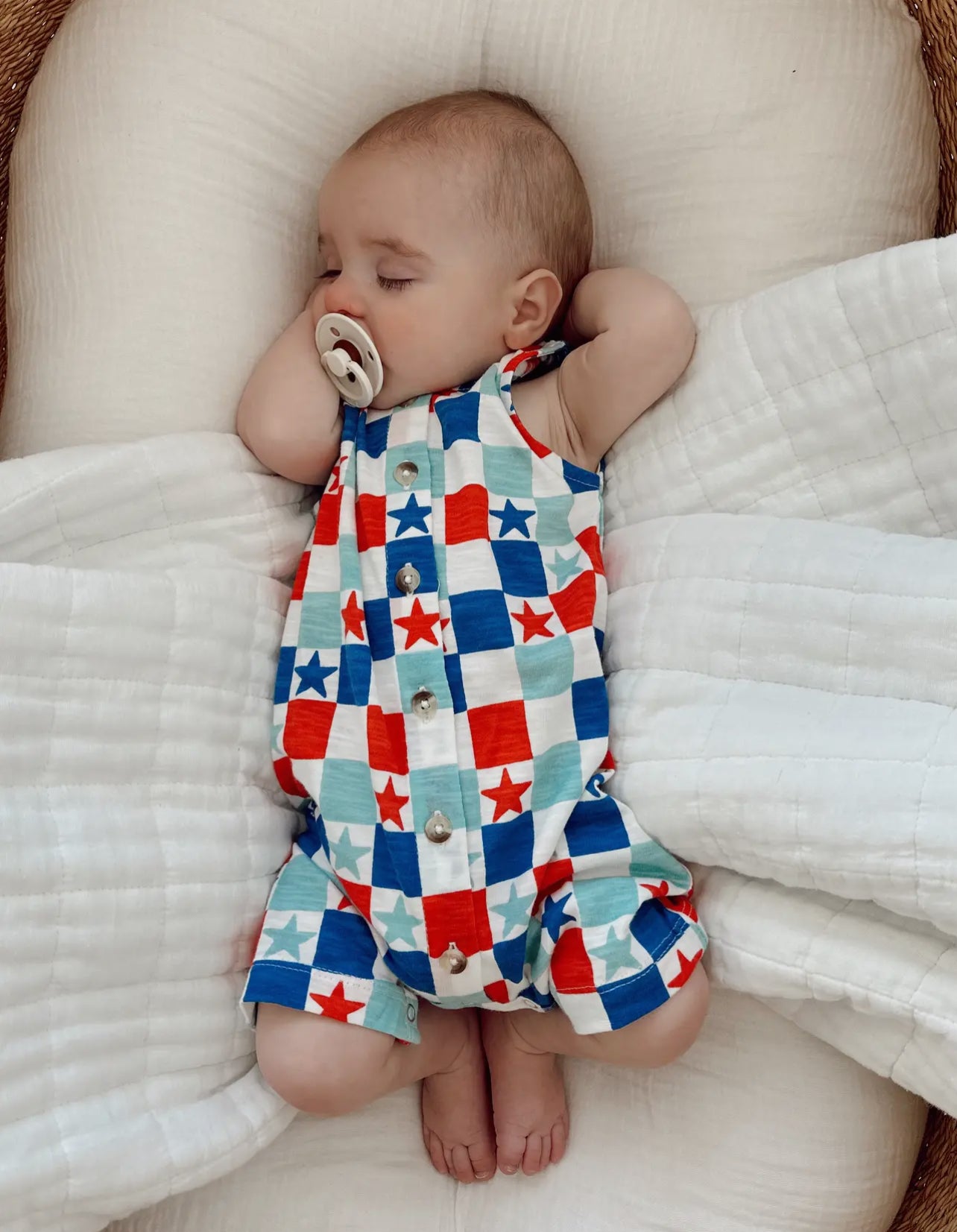 Red, White & Blue Checkerboard / Organic Bay Shortie