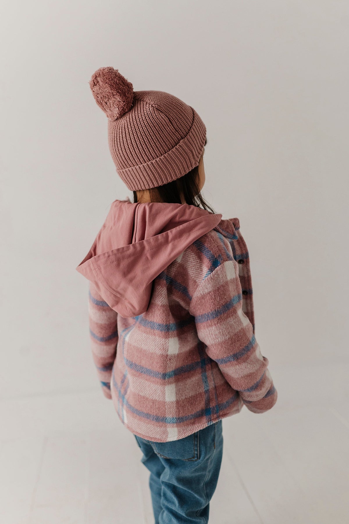 Knit Pom Hat in Rose