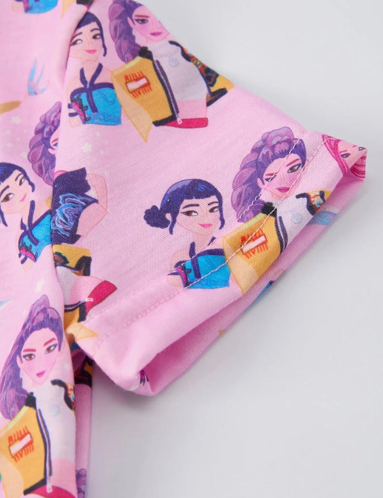 K-Pop Pink Short Sleeve Twirl Dress