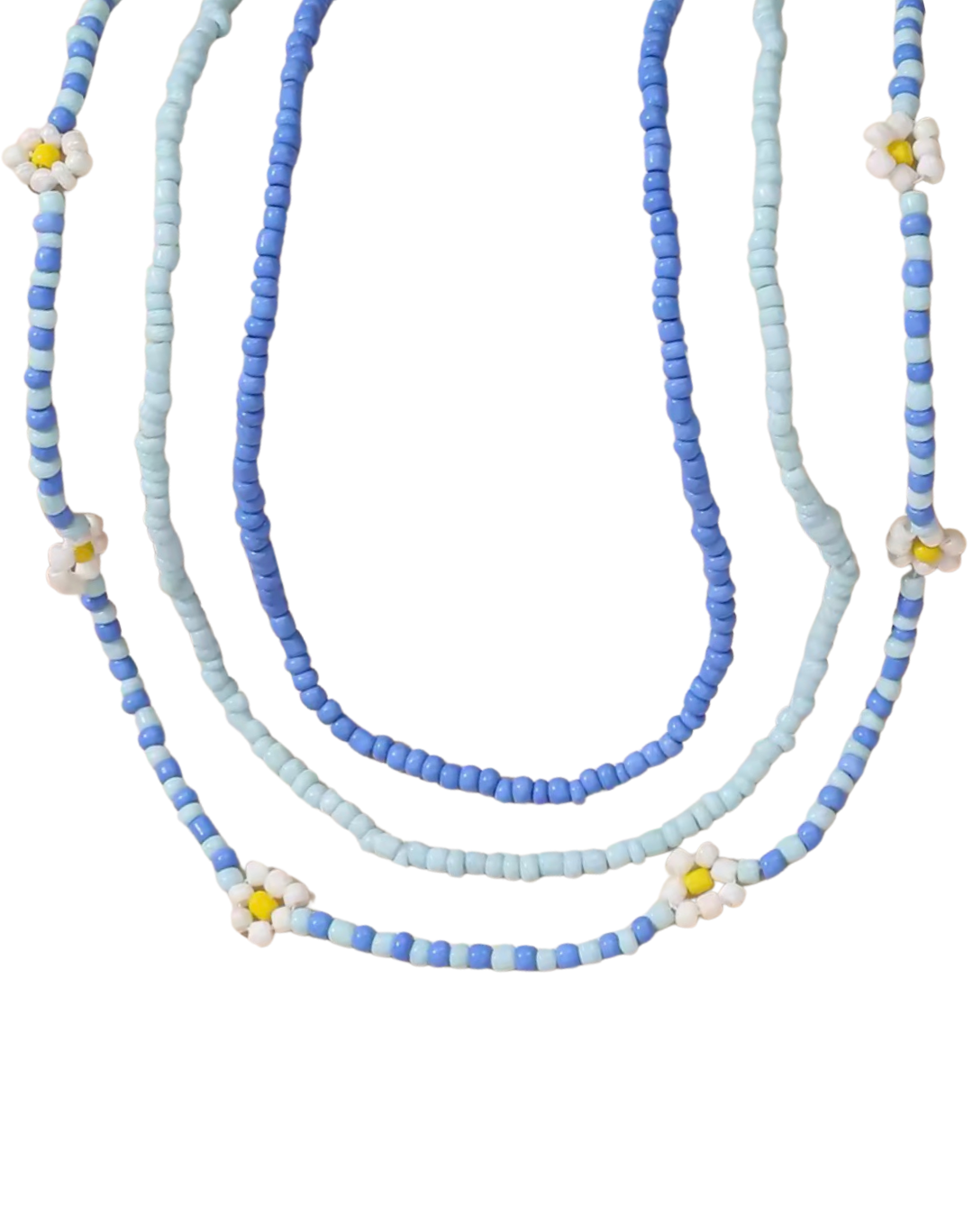 Blue Daisy Necklace Set