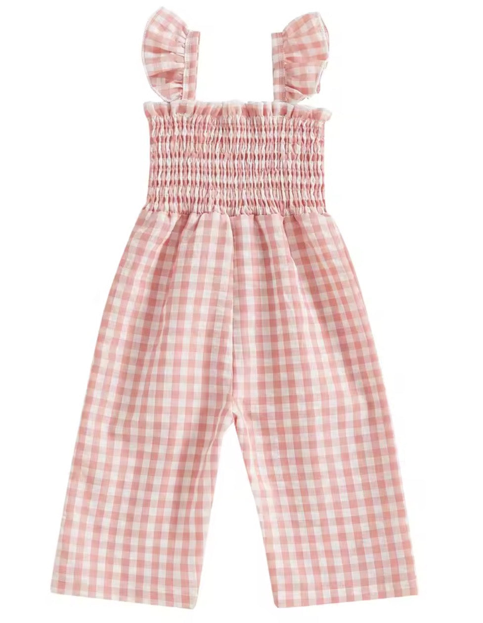 Pink Gingham Romper