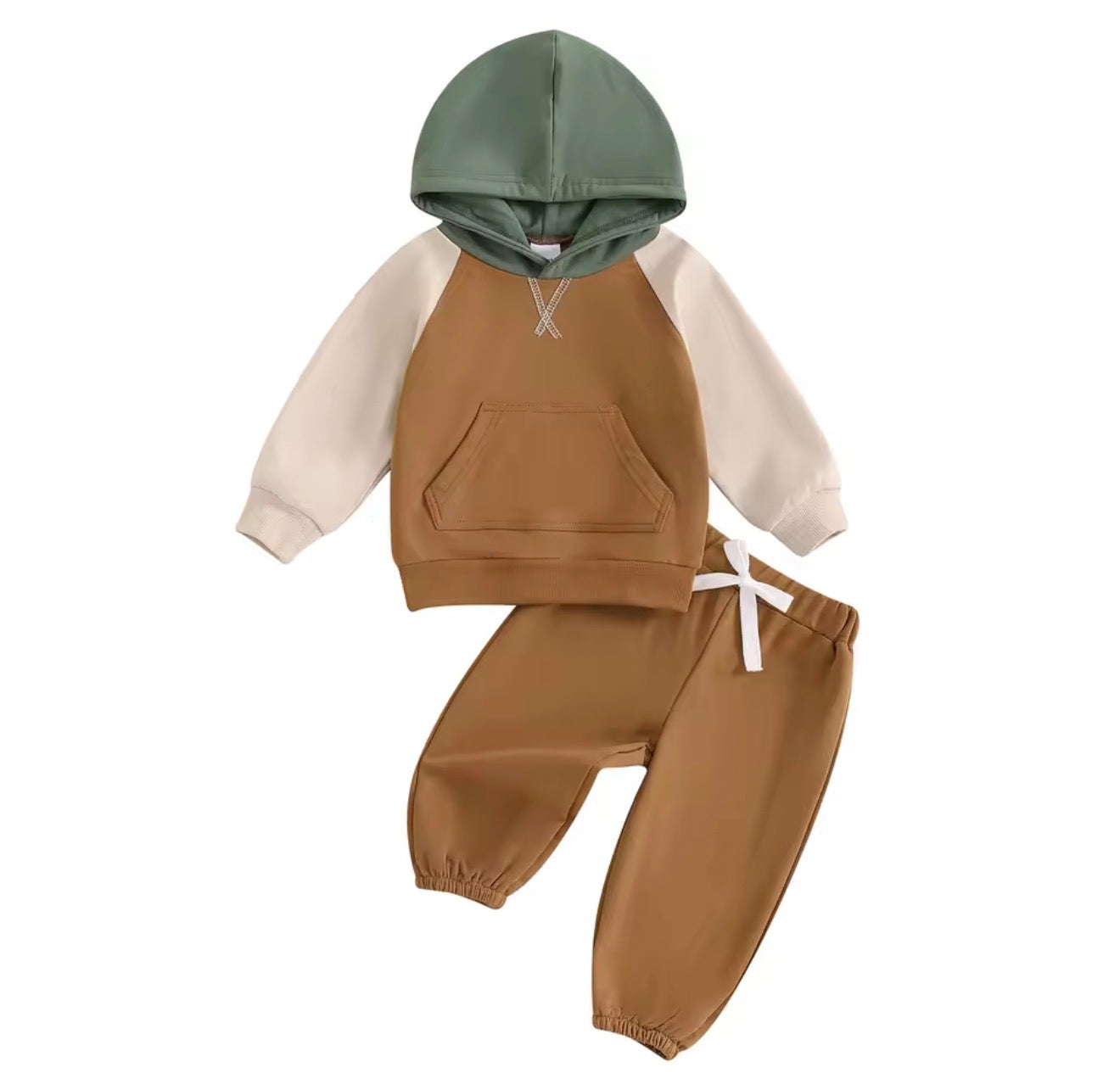 Color Block Hoodie Set