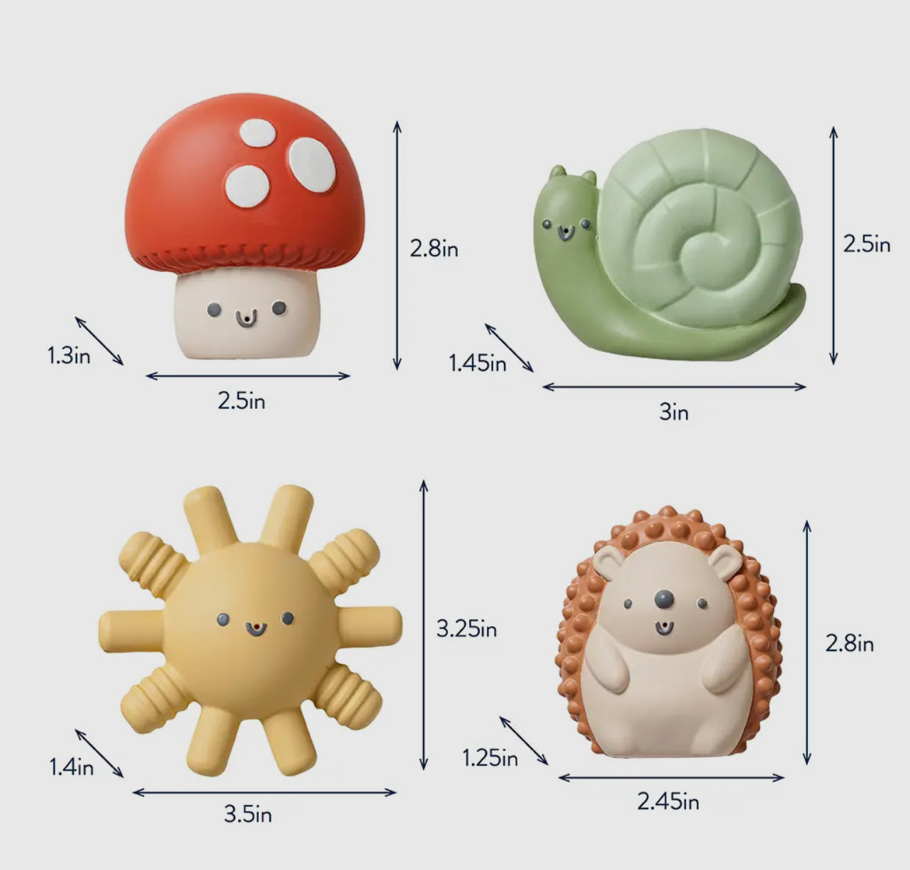 Itzy Squirt 4-pack of Soft Bath Toys