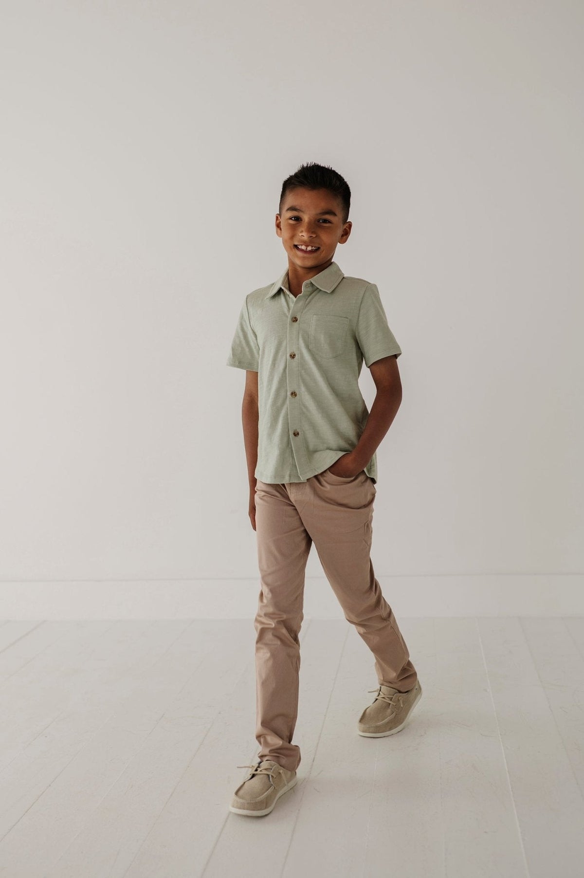 Boy's Collar Button Shirt