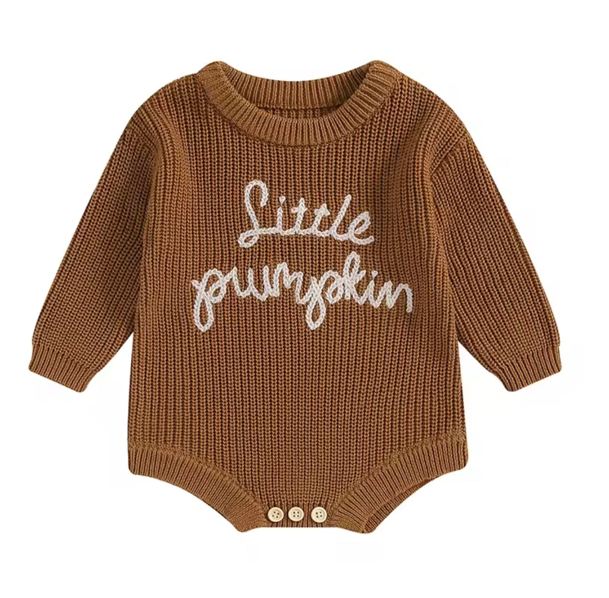 Little Pumpkin Knit Romper