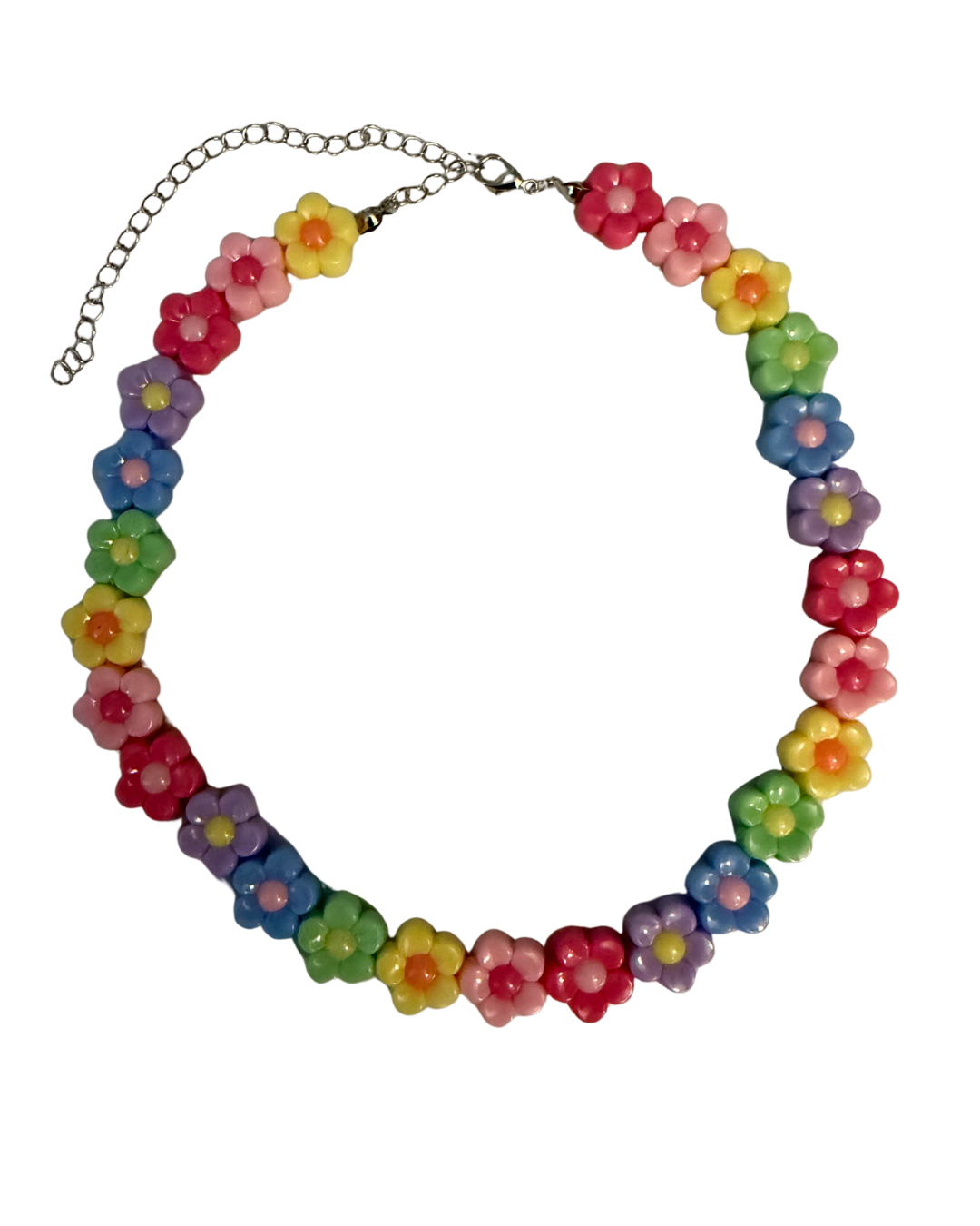 Rainbow Daisy Bead Necklace