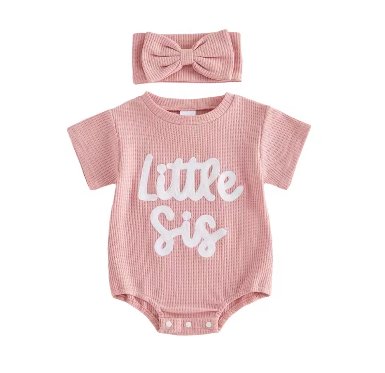 Waffle Knit Little Sis Romper