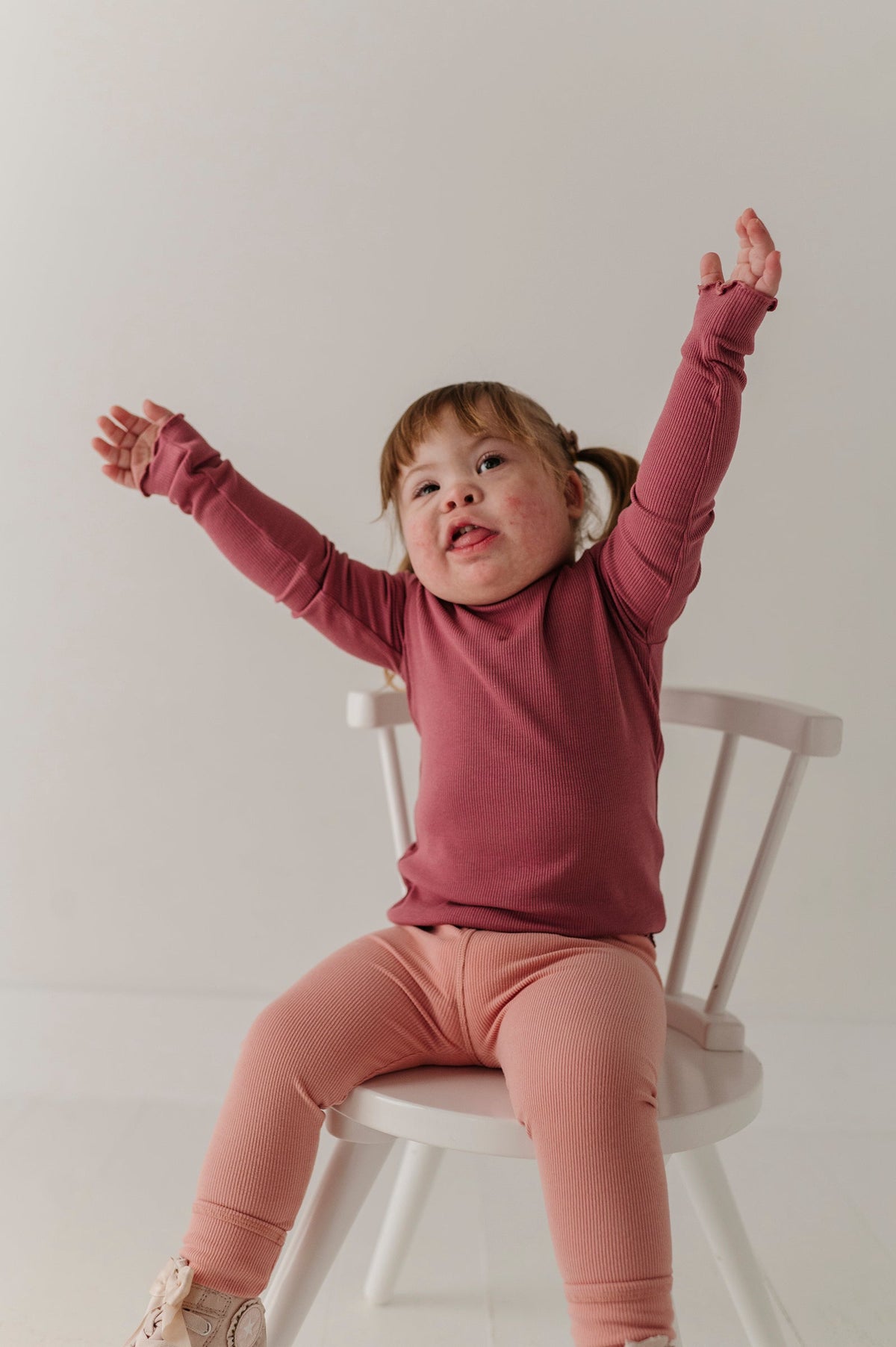 Girls Lettuce Hem Tee in Mesa Rose