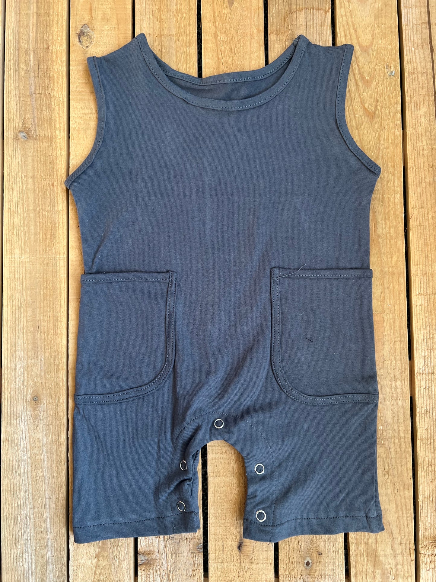 Gray Pocket Romper