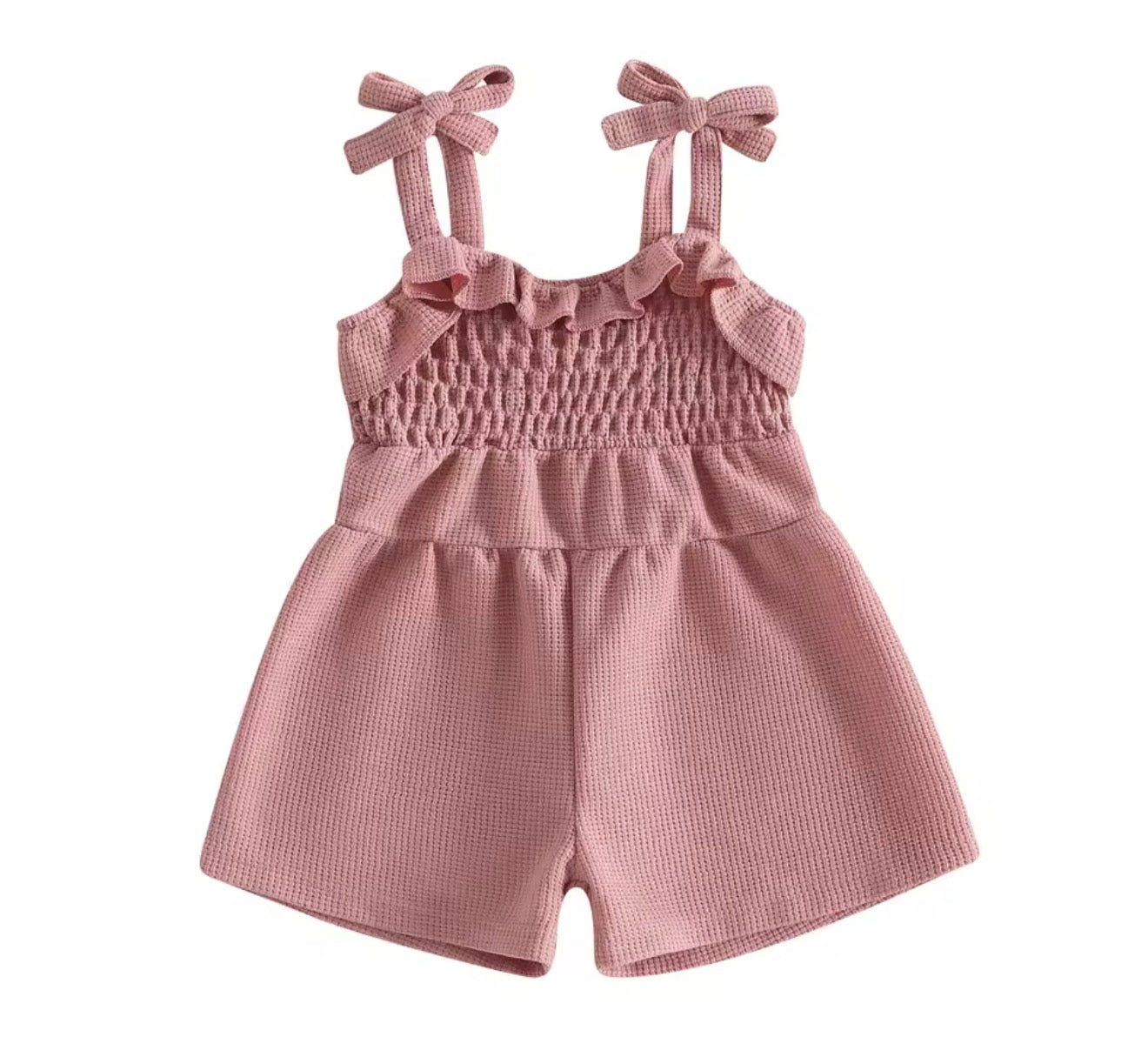 Pink Waffle Knit Romper