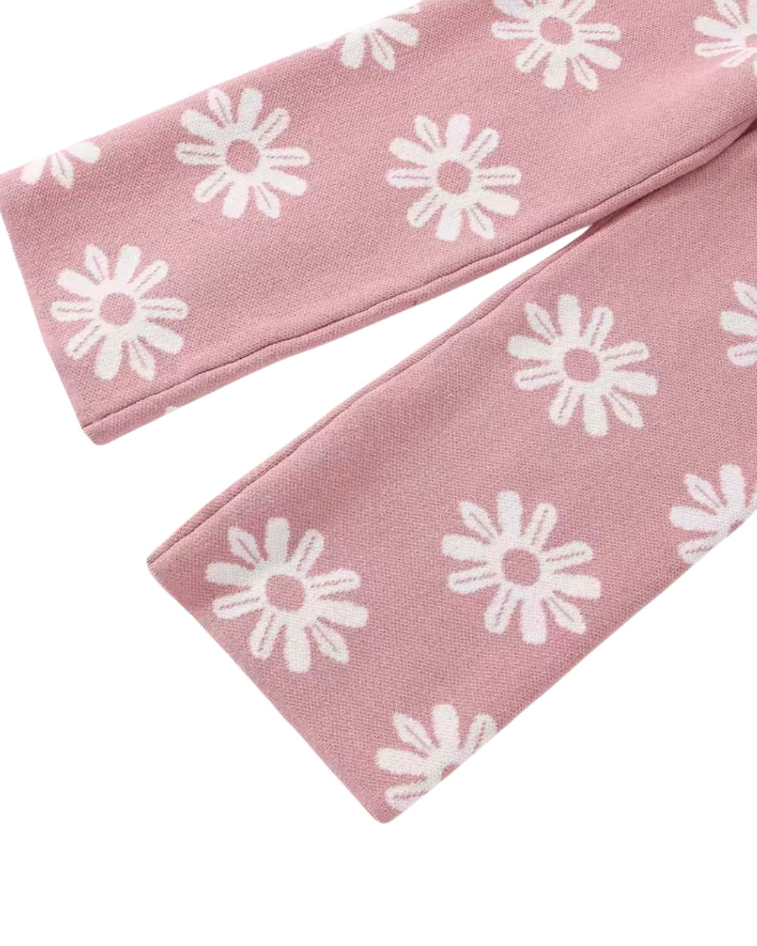 Mauve Knit Floral Set