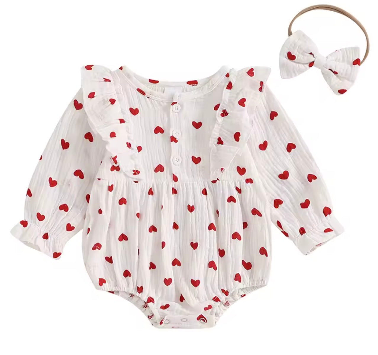 Muslin Heart Romper