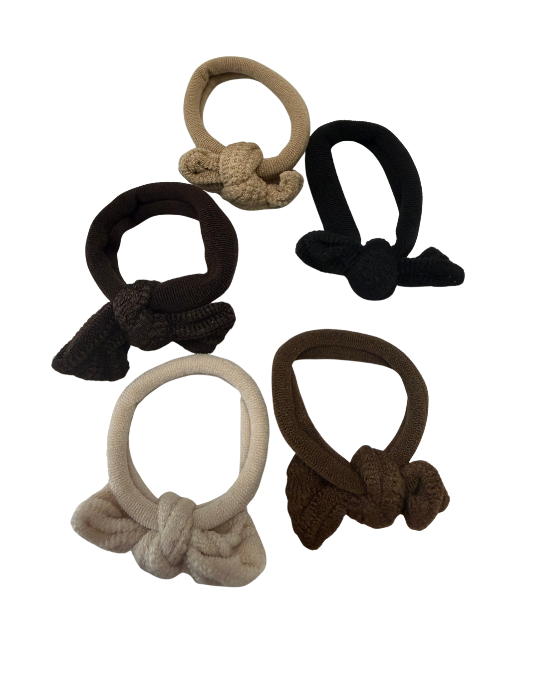 Neutral Bow Hair Ties