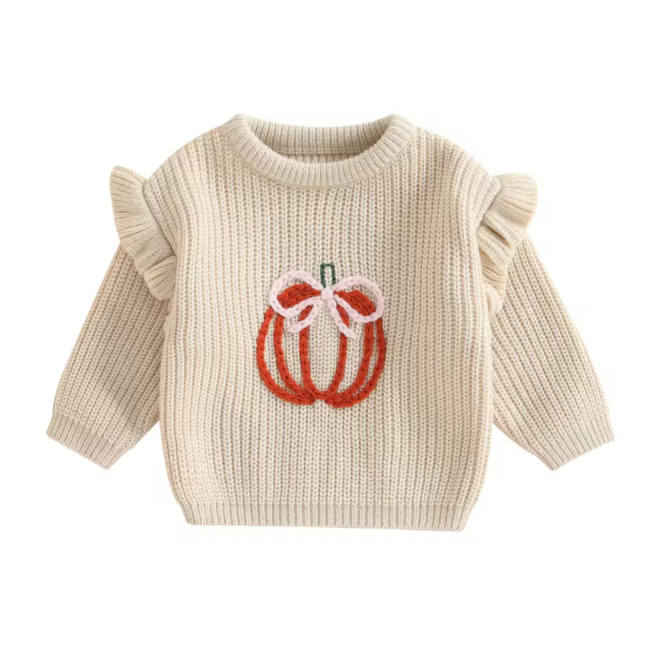 Pumpkin Bow Knit Sweater