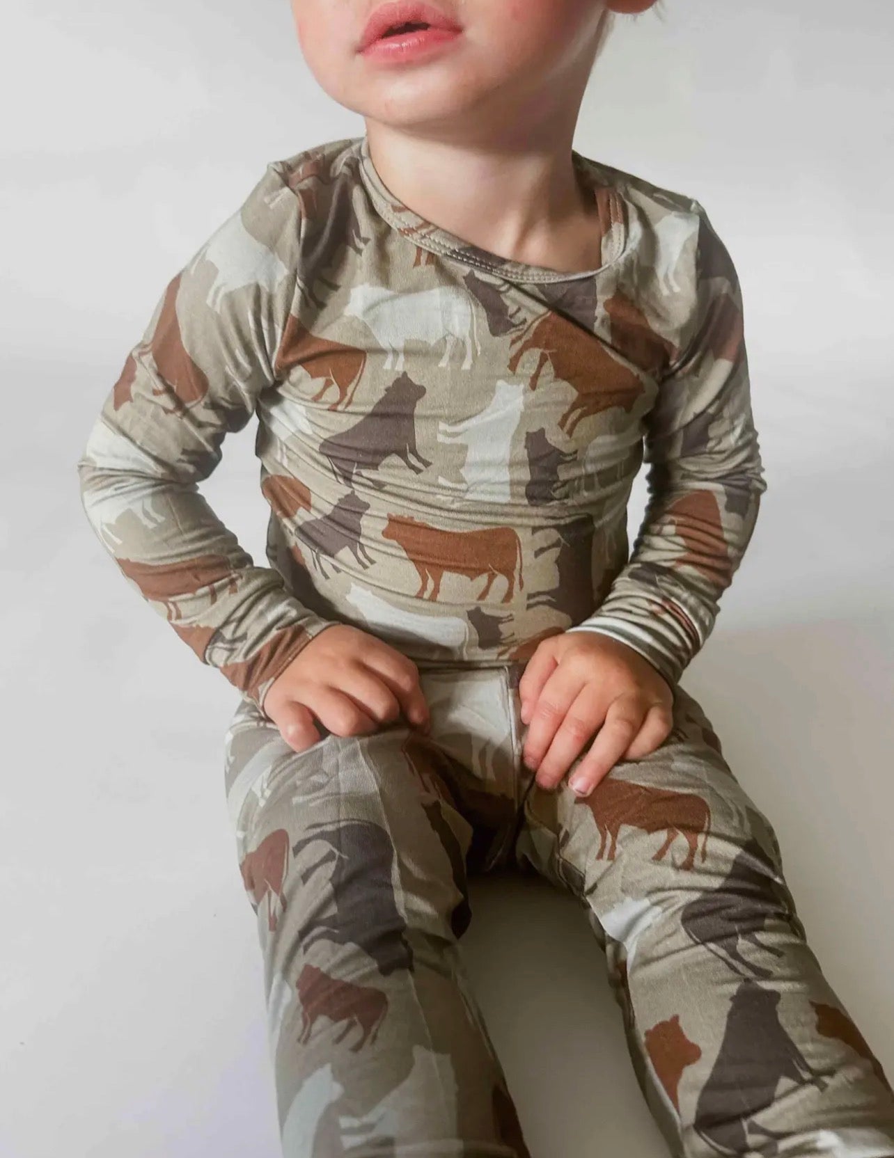 Cow Camo Print Bamboo Set