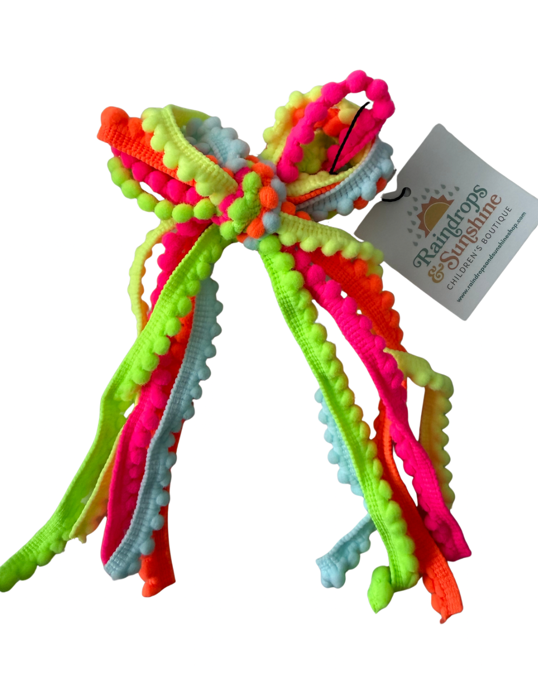 Neon Messy Trim Bow