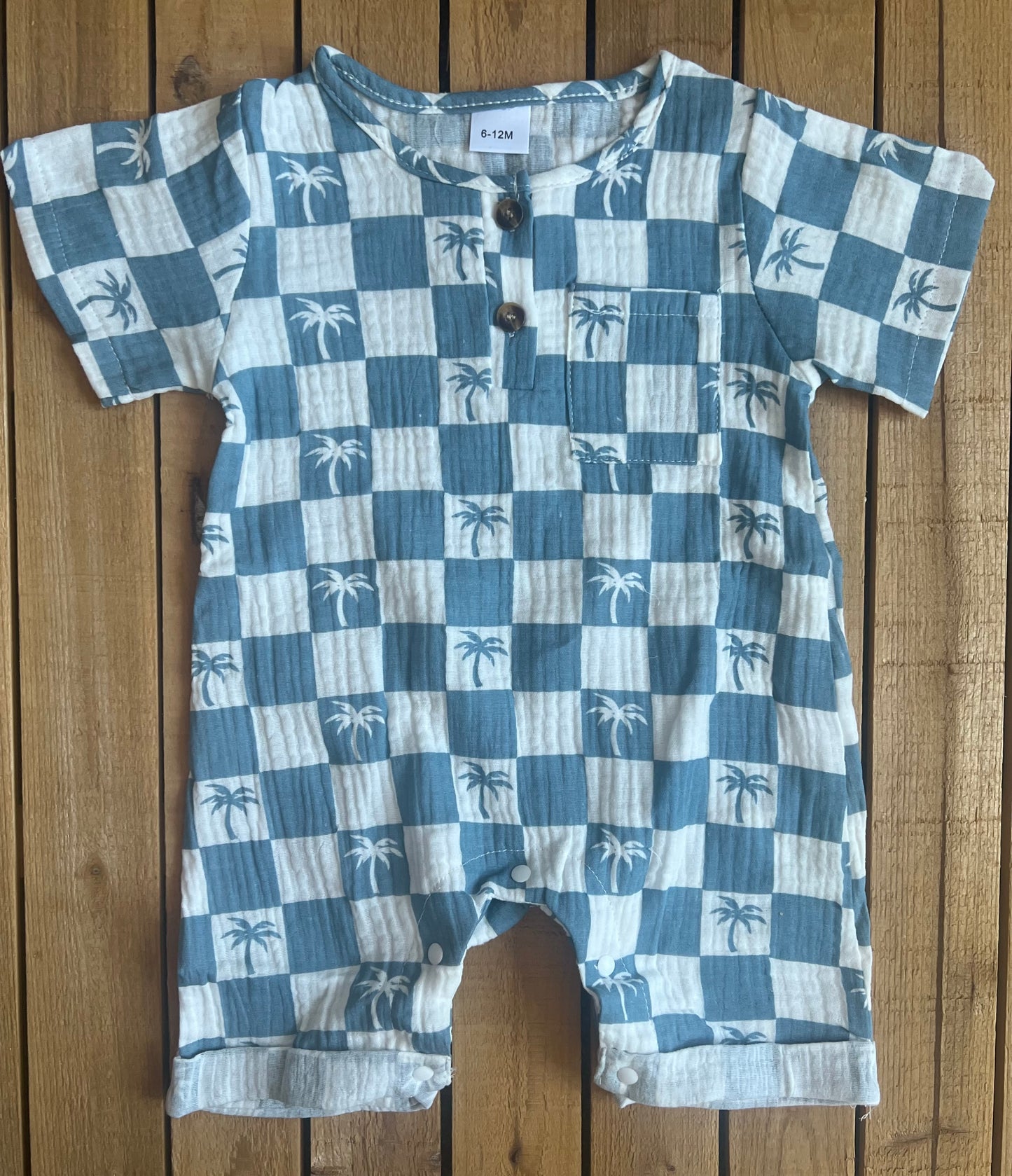 Checkered Palm Tree Romper