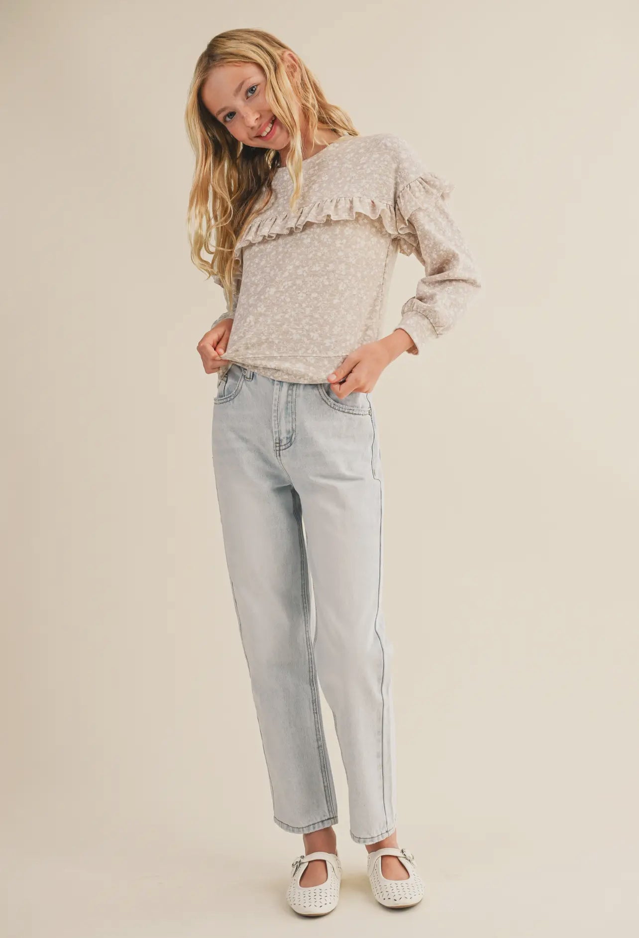 Ruffle Print Sweatshirt