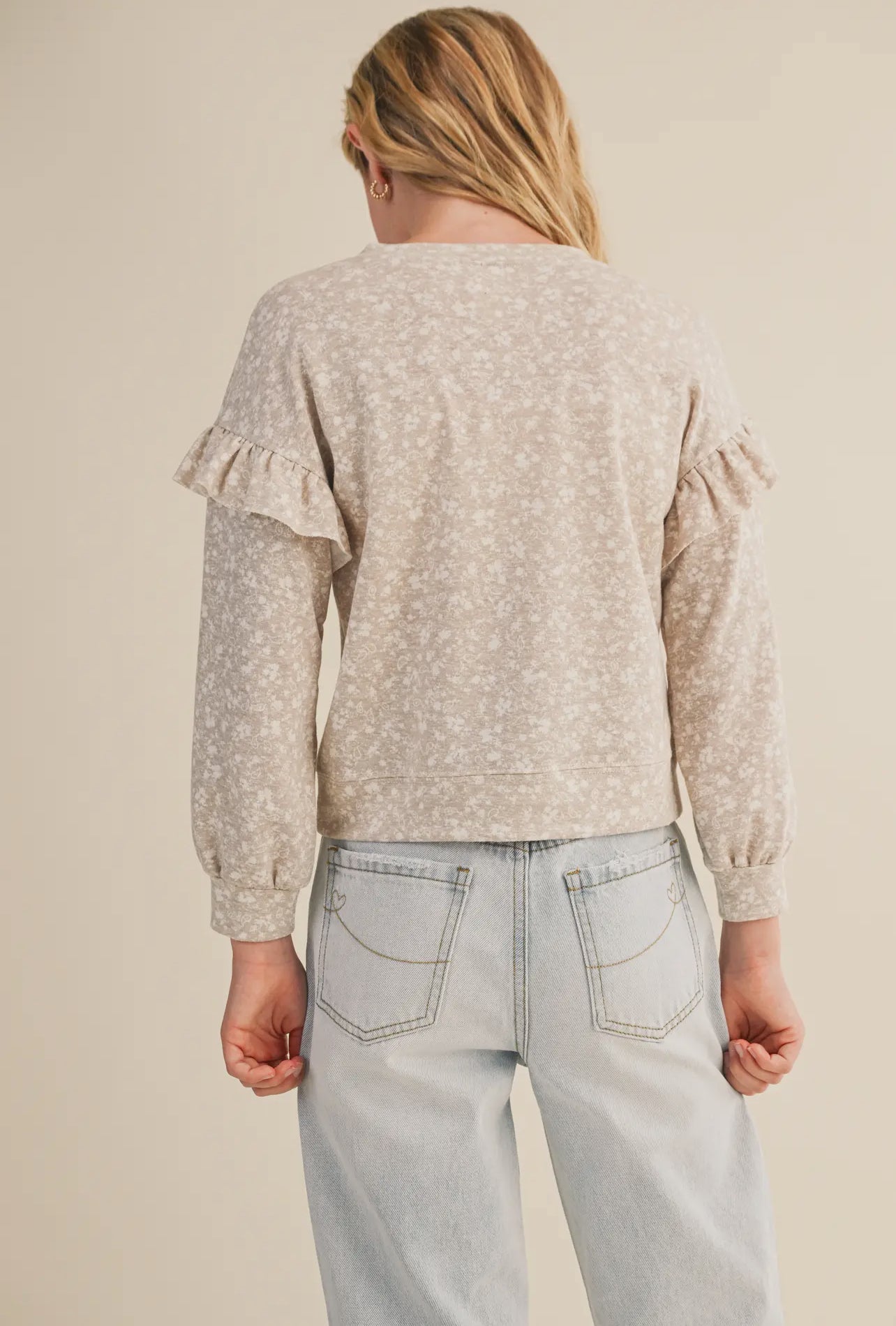 Ruffle Print Sweatshirt
