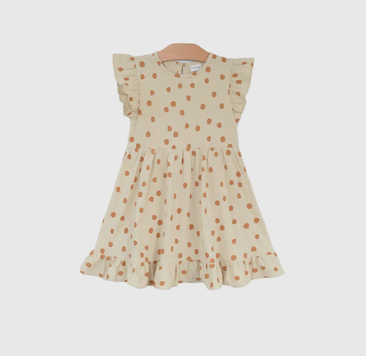 City Mouse Saffron Dots Ruffle Dress