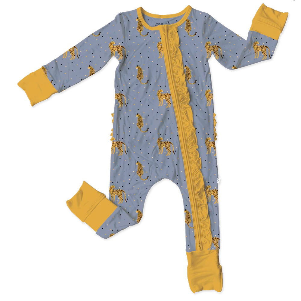 Laree + Co. Birthday 2024 Bamboo Ruffle Convertible Footie