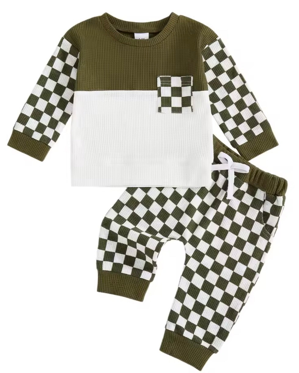 Olive Checkered Set