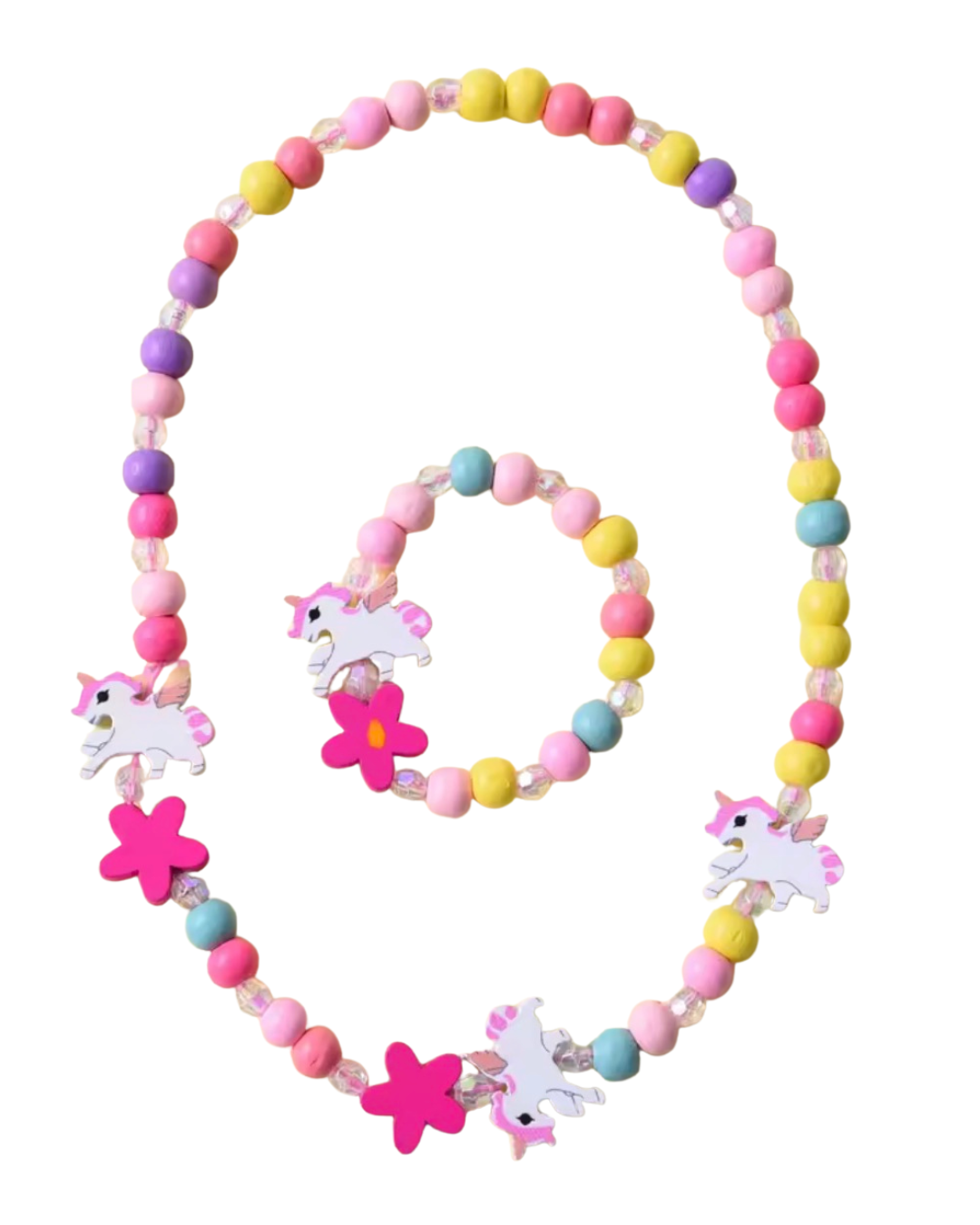 Wooden Unicorn Necklace Set