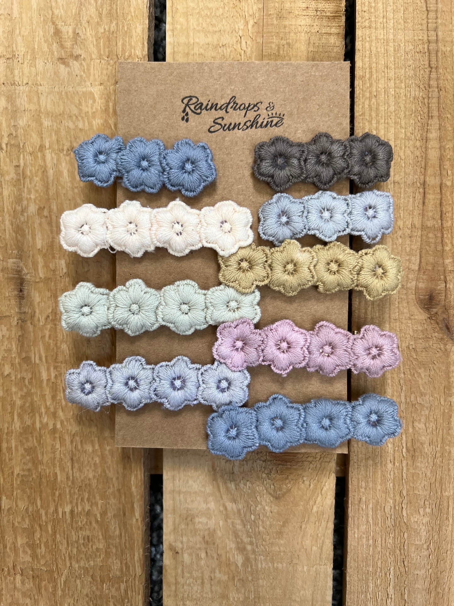 Knit Flower Clip Set