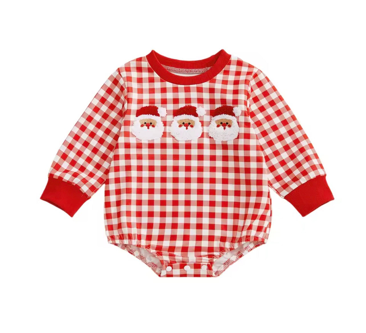 Santa Gingham Romper