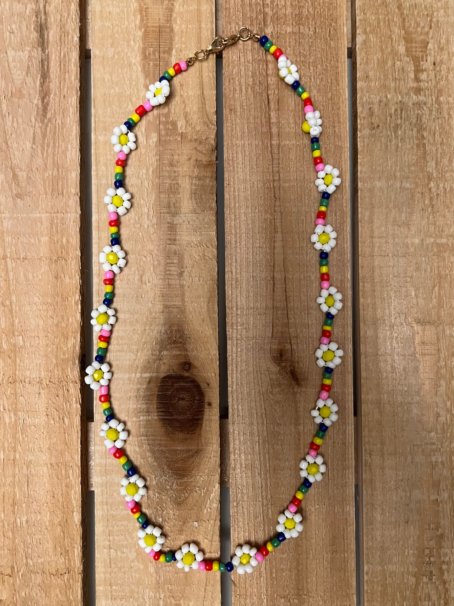 Rainbow Daisy Necklace