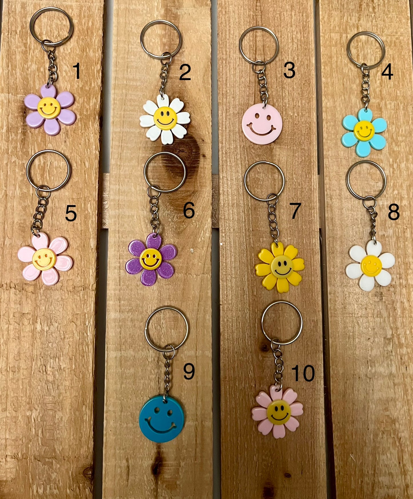 Smiley Daisy Keychains