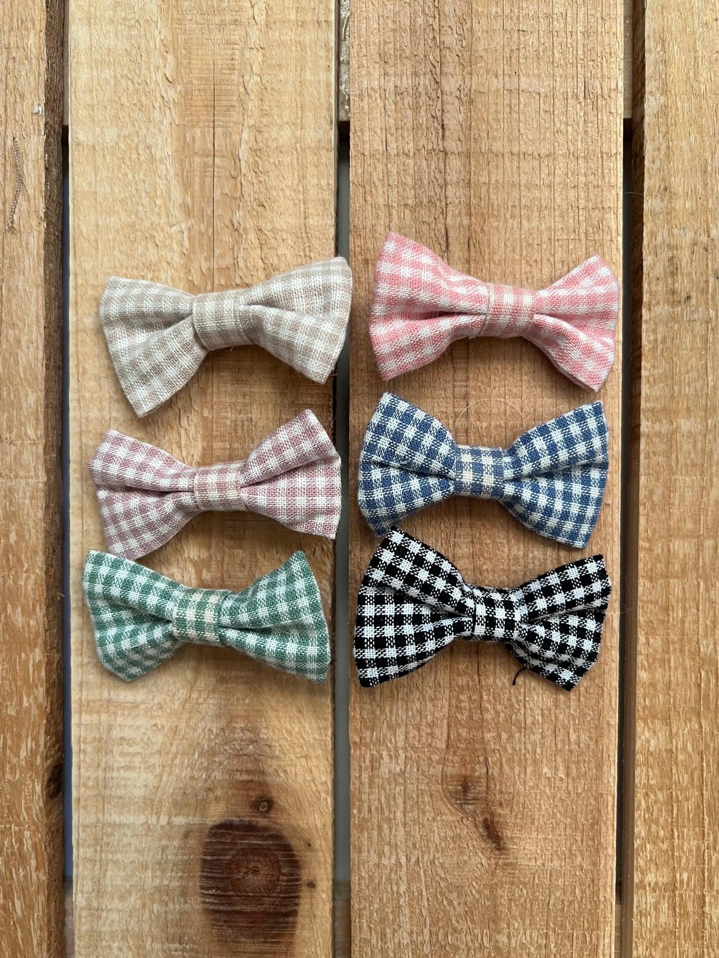 Gingham Bow Hair Clips