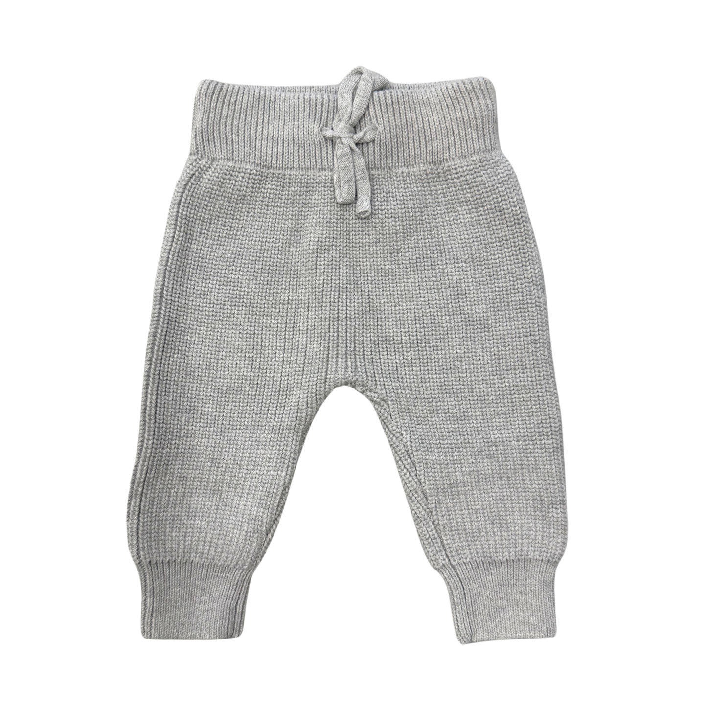 Baby Boy Knit Pants in Gray Marble