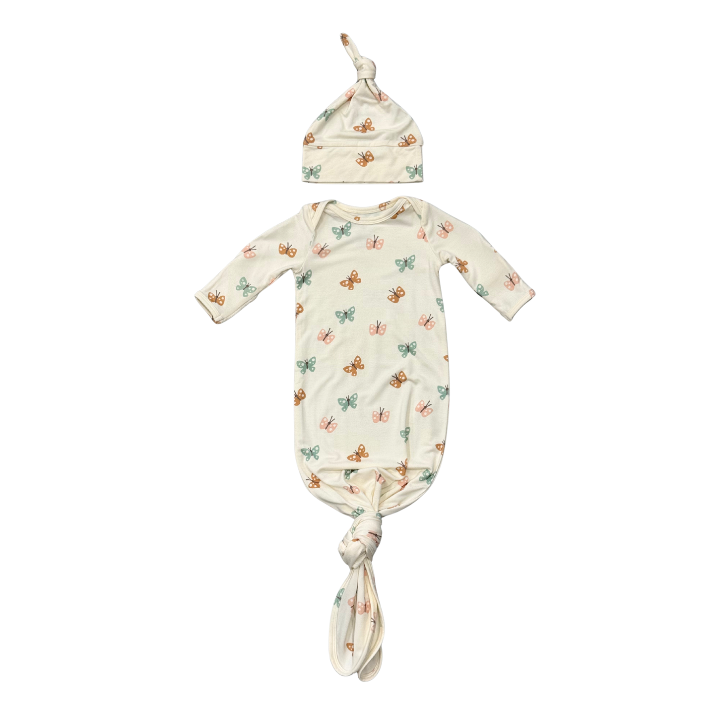 Knotted Sleeper Set in Pastel Butterflies