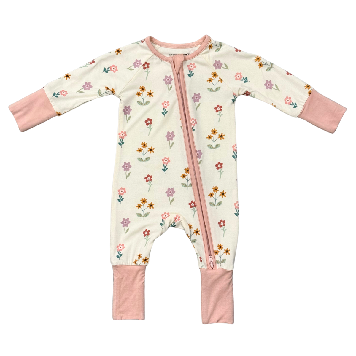 Baby Girl Long Sleeve Zip Romper in Meadow Bloom