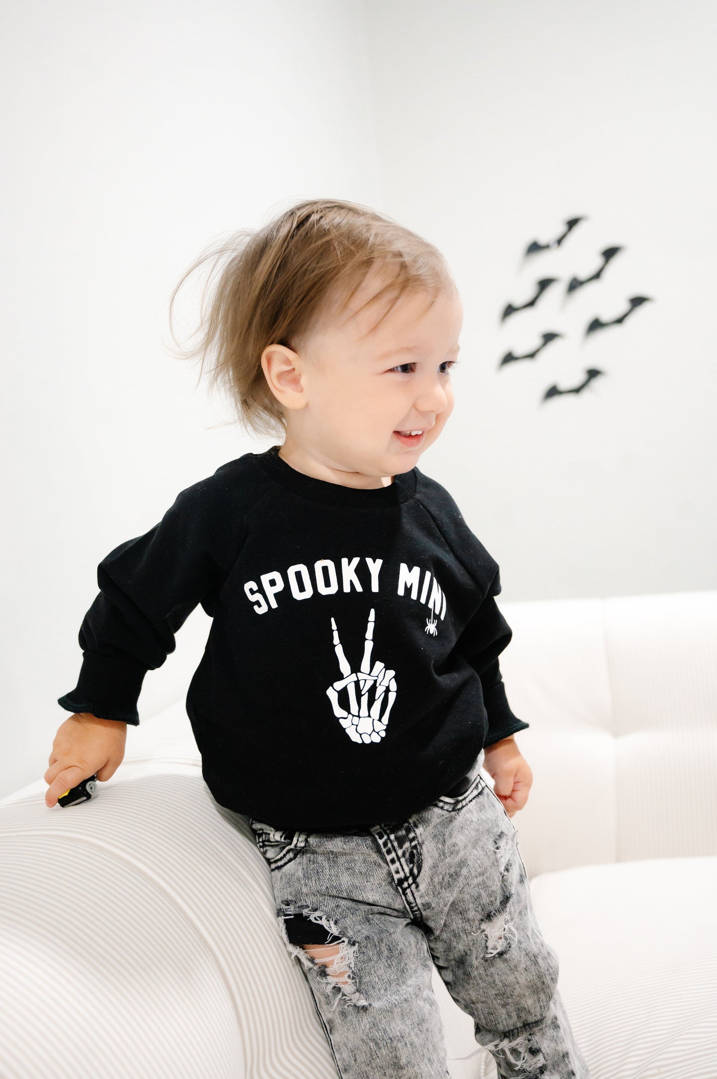 Organic Cotton Spooky Mini Crewneck Sweatshirt