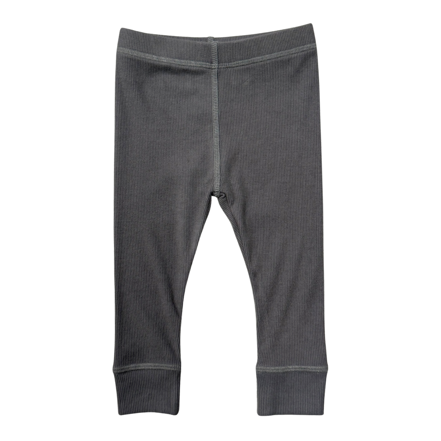 Girls Ribbed Leggings in Tornado Gray