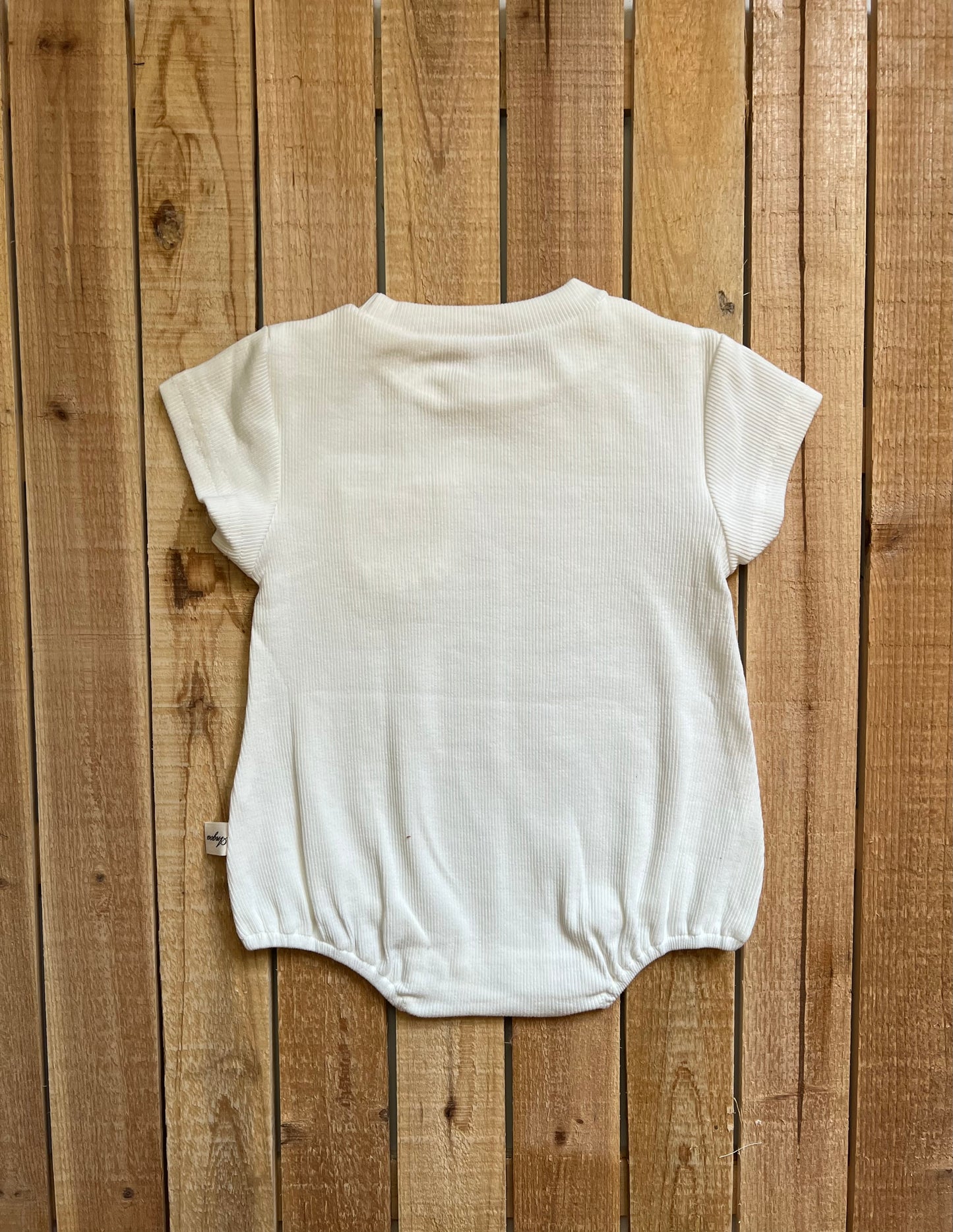 Cream Ribbed Pocket Romper