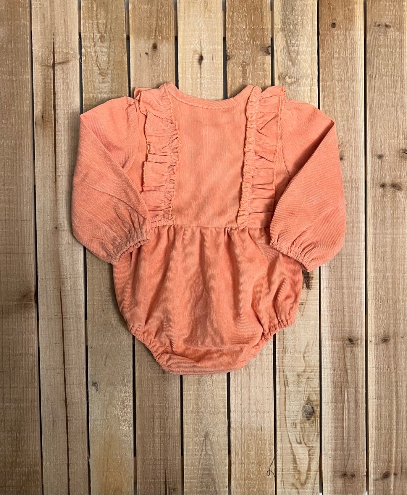 Coral Corduroy Bubble Romper