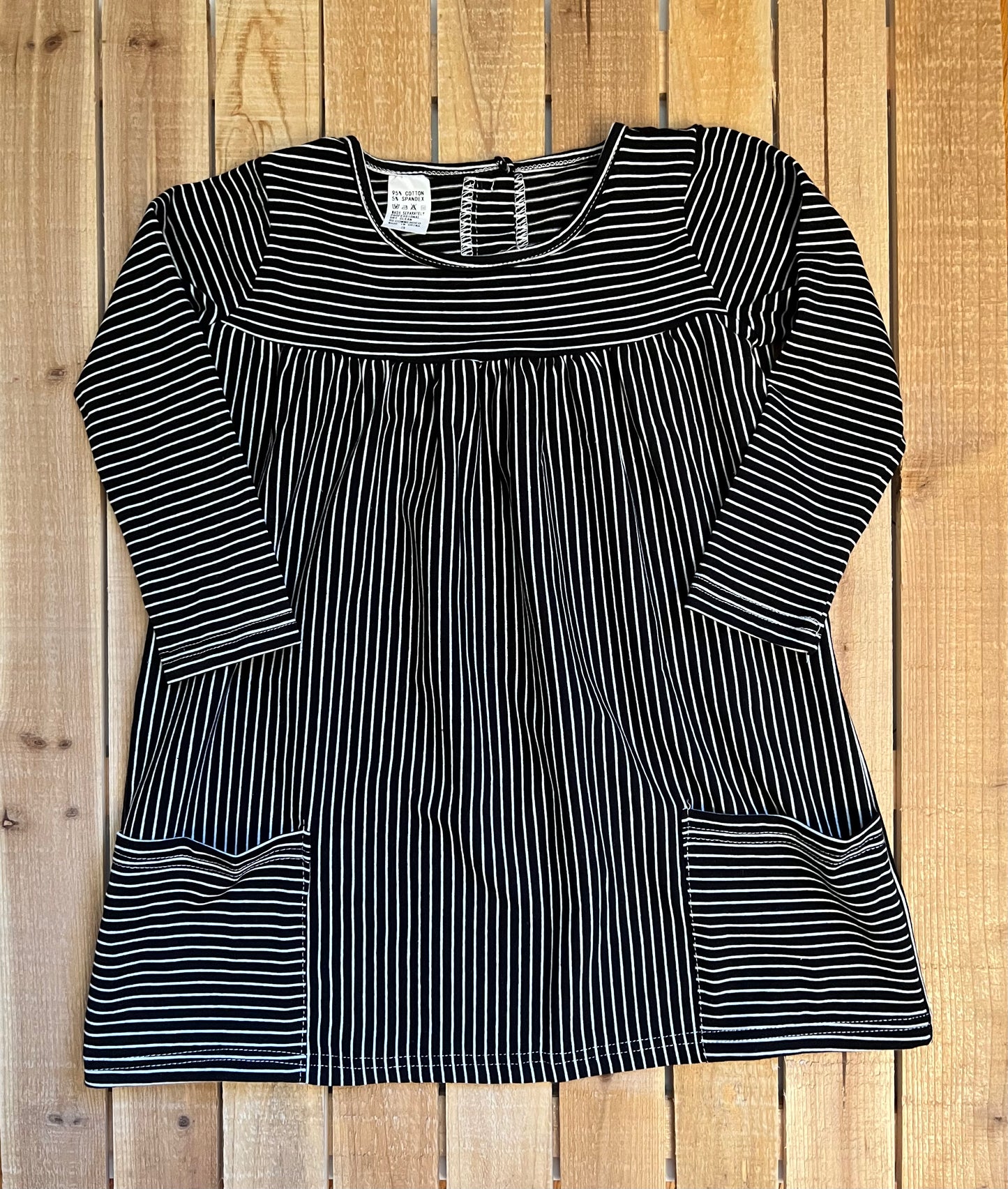 Black Stripe Pocket Dress