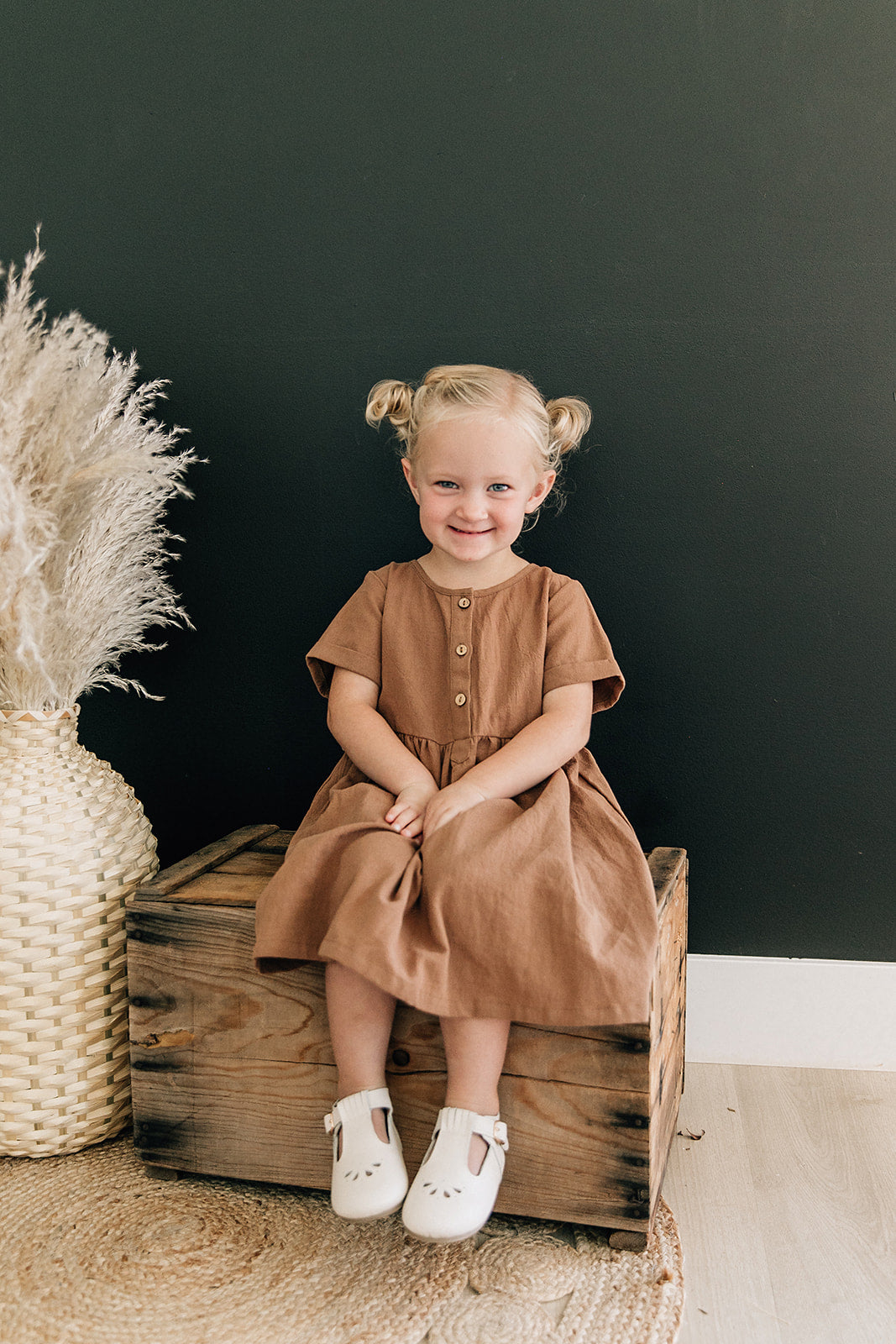 Mebie Baby Camel Linen Cotton Dress