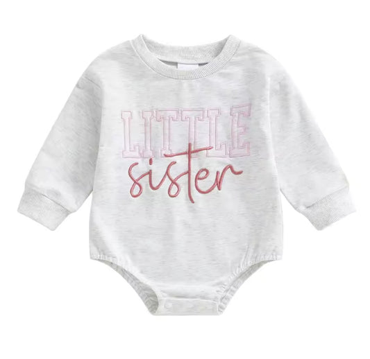 Embroidered Little Sister Romper