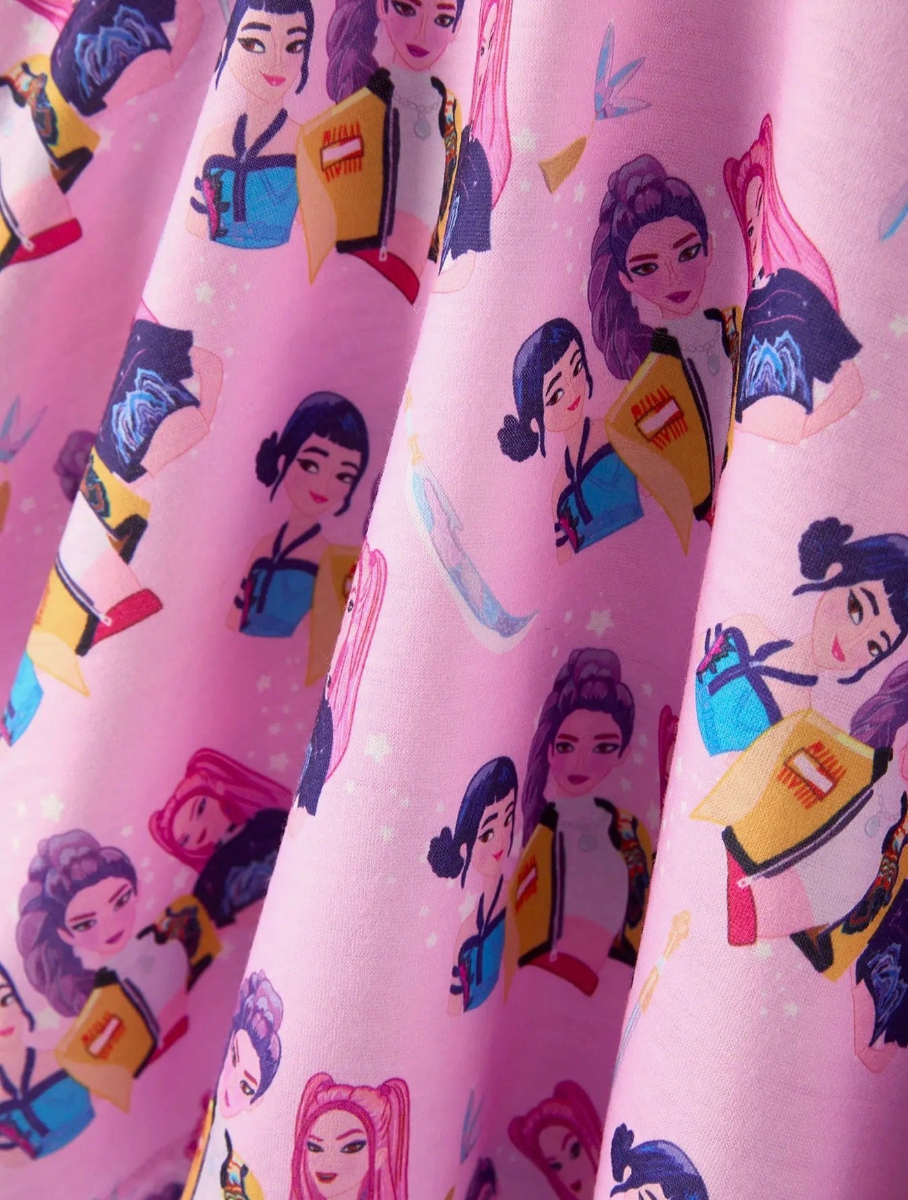 K-Pop Pink Short Sleeve Twirl Dress