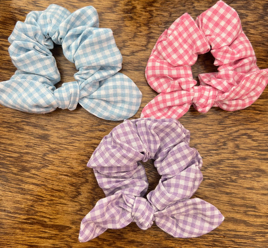Gingham Scrunchie with Bow