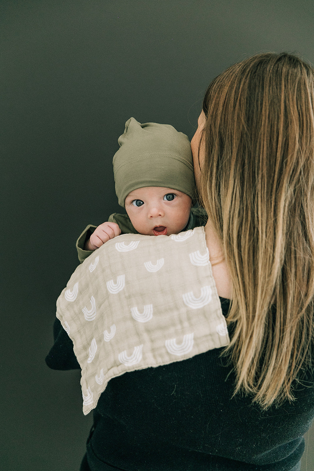 Mebie Baby Olive Bamboo Newborn Knot Hat