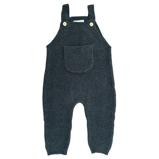 Mebie Baby Charcoal Knit Overalls