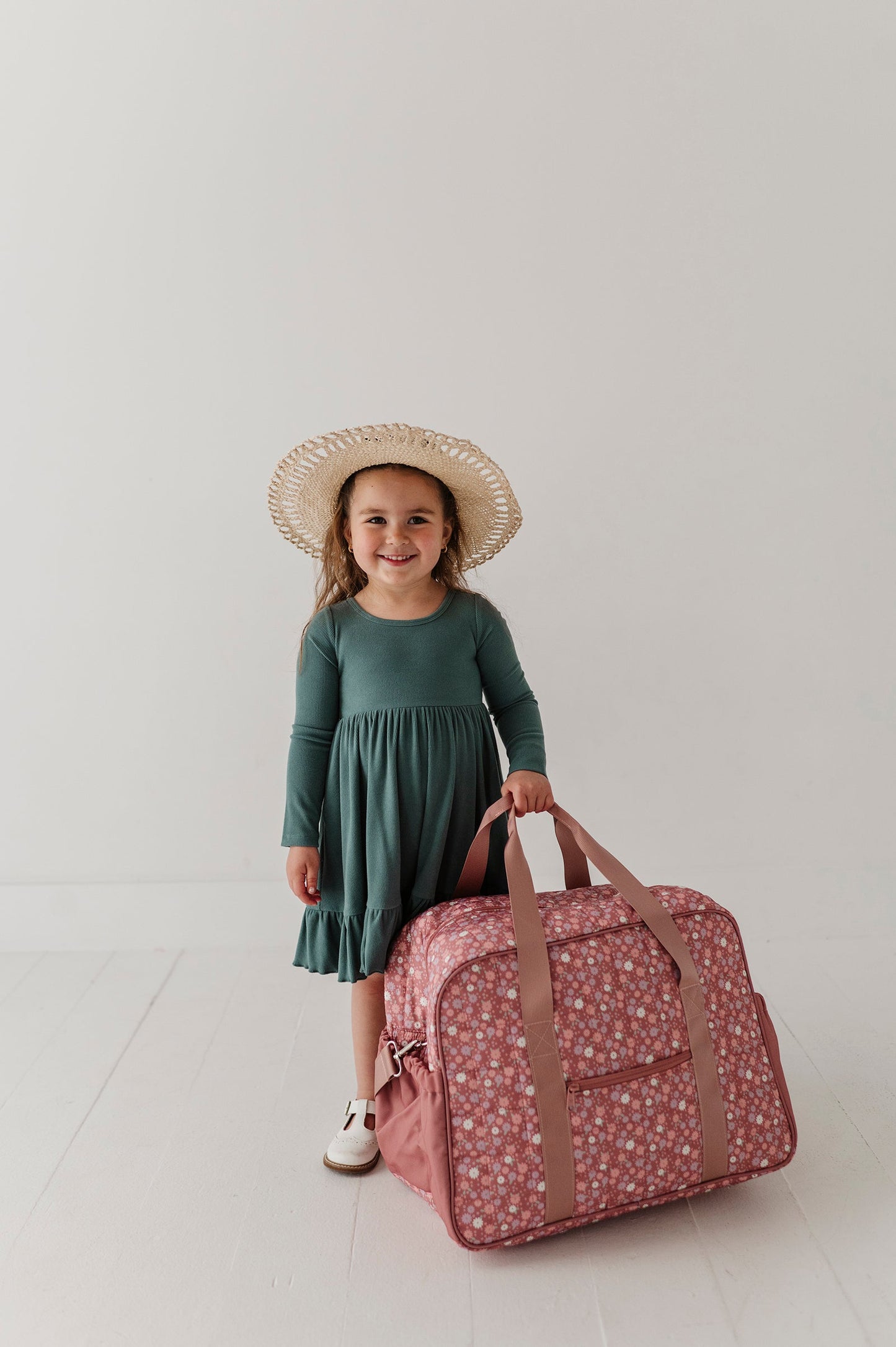 Girls Ribbed Ballet Dress in Atlantic