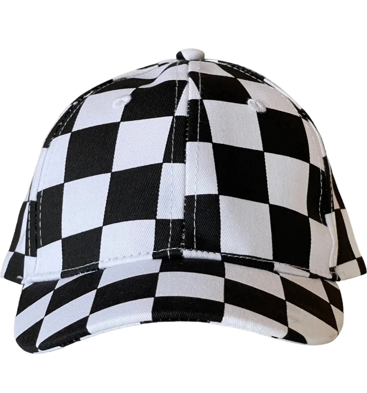 Black Checkered Baseball Cap
